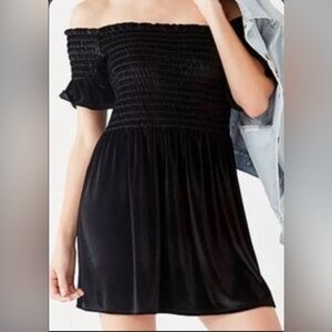 Urban Outfitters Black Velvet Mini Dress
